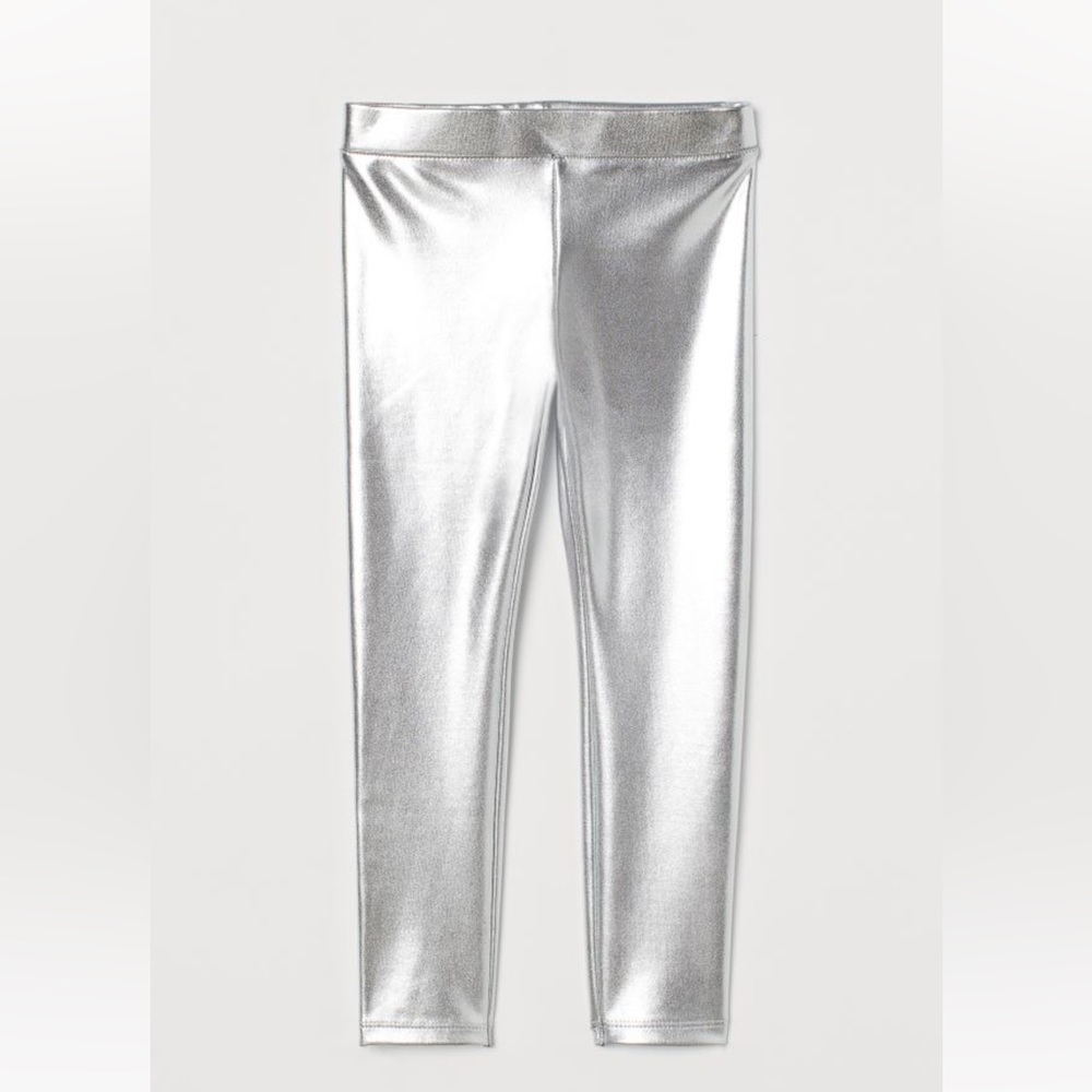 H&M Girls Silver Leggings NWT